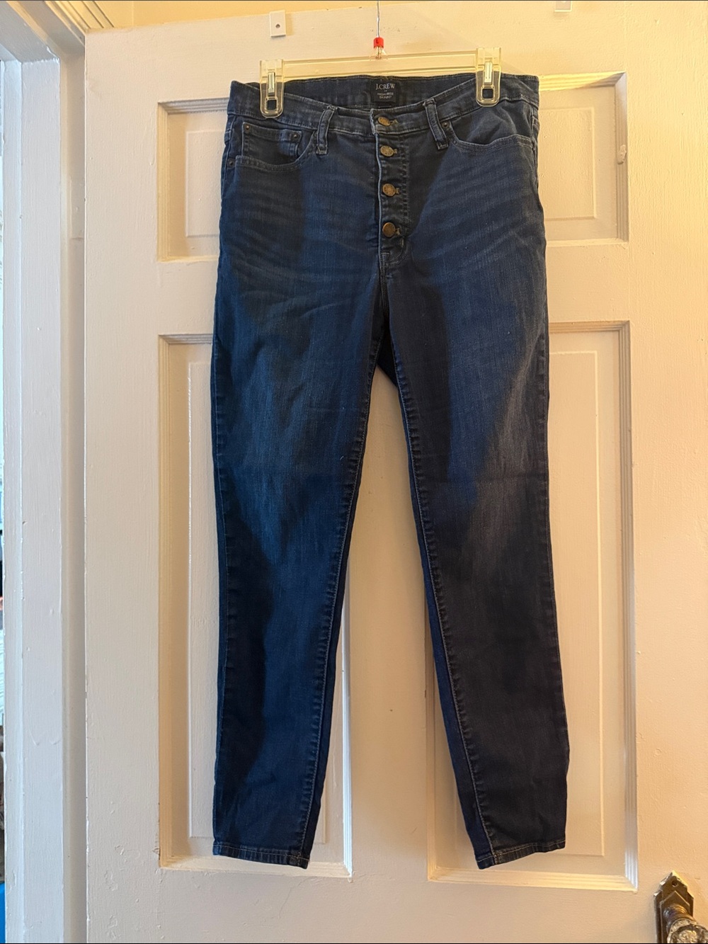 J. Crew Dark Blue Button-Fly Skinny Jeans
